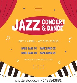 International Jazz Day Celebration. World Jazz Day background. Happy Jazz Day. April 30. Cartoon Vector illustration design for Poster, Banner, Flyer, Greeting, Card, Cover, Post, invitation, Event.