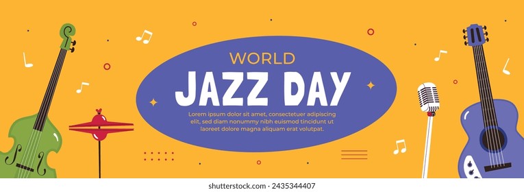 International Jazz Day Celebration. World Jazz Day background. Happy Jazz Day. April 30. Cartoon Vector illustration design for Poster, Banner, Flyer, Greeting, Card, Cover, Post, invitation, Event.