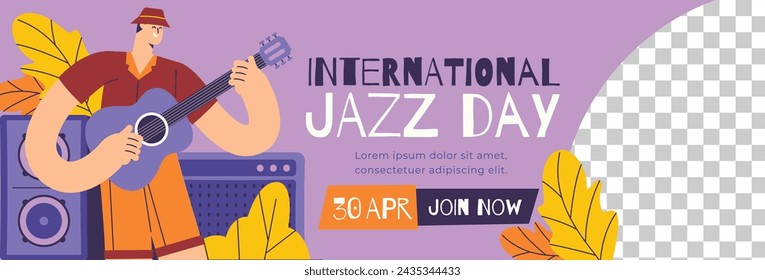 International Jazz Day Celebration. World Jazz Day background. Happy Jazz Day. April 30. Cartoon Vector illustration design for Poster, Banner, Flyer, Greeting, Card, Cover, Post, invitation, Event.