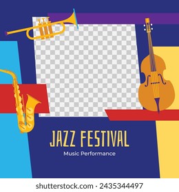 In: International Jazz Day Celebration. Hintergrund des World Jazz Day. Happy Jazz Day. 30. April. Cartoon Vektor Illustration Design für Poster, Banner, Flyer, Gruß, Karte, Cover, Post, Einladung, Event.