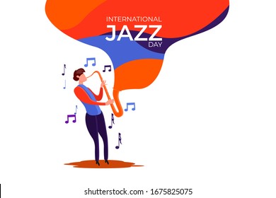 international jazz day flat vector illustration