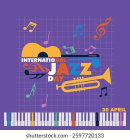international jazz day poster design	
