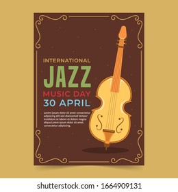international jazz day poster template with cello