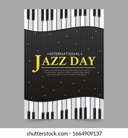 international jazz day poster template with piano