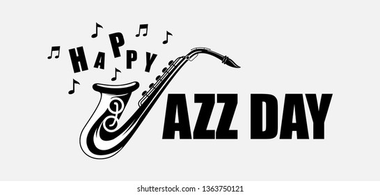 International jazz day. saxophone icon
