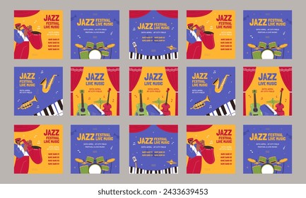 international jazz day social media post vector flat design