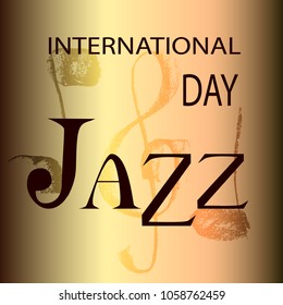 International Jazz Day with text and symbols. Vector illustration