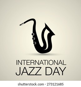 International jazz day vector illustration with saxophone