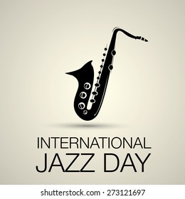 International jazz day vector illustration with saxophone