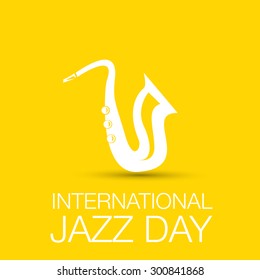 International jazz day vector illustration with saxophone