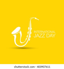 International jazz day vector illustration with saxophone