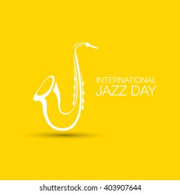 International jazz day vector illustration with saxophone