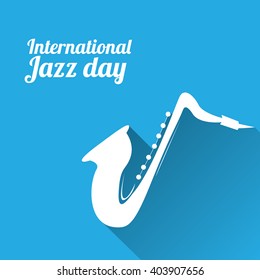 International jazz day vector illustration with saxophone