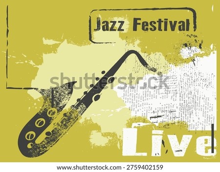 International jazz day vector illustration, saxophone, graffity tekstur grunge, Jazz festival poster with vintage style perfect for print, music grunge typography background.eps