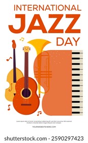 international jazz day vertical banner illustration in flat design