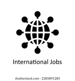 Vector de empleos internacionales    Iconos sólidos. Material gráfico simple
