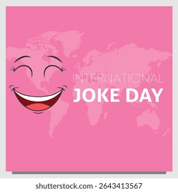 Dia internacional da piada uma feliz celebração do rosto sorridente julho 1 ilustração vetorial
