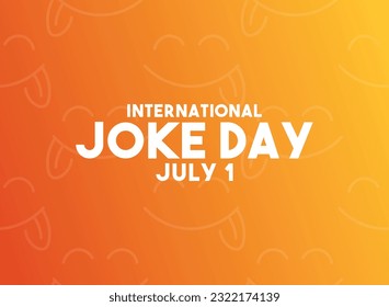 International Joke Day. July 1. Seamless pattern smile face. Gradient background. Eps 10.