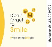 International Joke day July 1st. Smile, Jokes, Fun. Social Media Post Vector