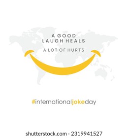 International Joke day July 1st, Good Laugh Quotes Social Media Post Vector Template