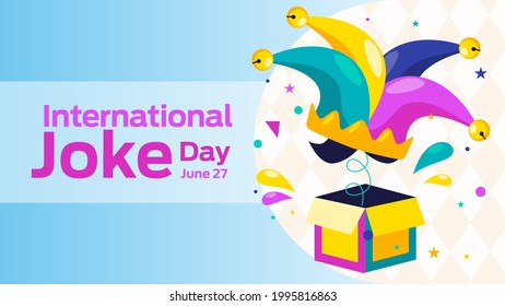 International Joke Day on july 01 business brochure flyer banner design horizontal template vector, cover presentation, modern publication poster and flag-banner.