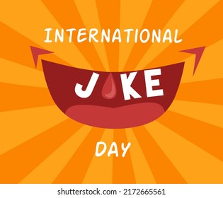 International Joke Day vector. Cheerful yellow smiley icon. Happy Yellow Face. Laughing emoticon symbol. International Joke Day Poster, July 1