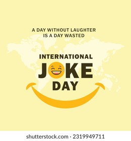 International Jokes day July 1, Social Media Post Design Template vector Layered. Smile Icons