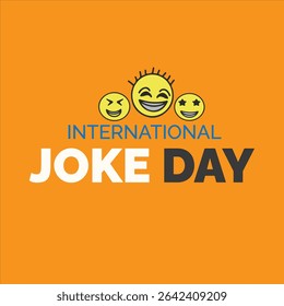 International Jokes day July 1, Social Media Post Design Template vector Layered.  3 icons Smile Icons-3