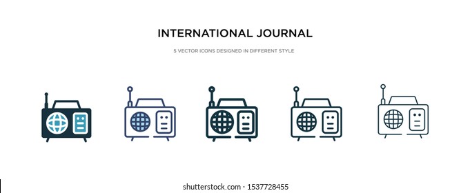 international journal by radio icon in different style vector illustration. two colored and black international journal by radio vector icons designed in filled, outline, line and stroke style can