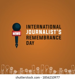 International Journalist's Remembrance Day With Microphone and pen concept