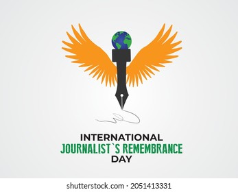 International Journalist's Remembrance Day With Microphone and pen concept Template for background, banner, card, poster. Vector illustration.