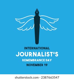 International Journalist's Remembrance Day. November 19. Poster, banner, card, background. Eps 10.