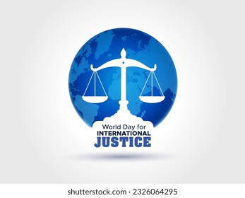 International Justice Day concept with World Day for International Justice text. Poster banner template design. svg
