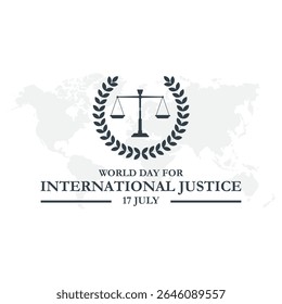 Ilustração vetorial do Dia Internacional da Justiça. ilustração vetorial para o dia internacional da justiça criminal observado em 17 de julho , design de cartaz ou banner.