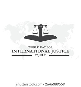 Ilustração vetorial do Dia Internacional da Justiça. ilustração vetorial para o dia internacional da justiça criminal observado em 17 de julho , design de cartaz ou banner.