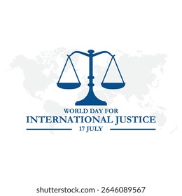 Ilustração vetorial do Dia Internacional da Justiça. ilustração vetorial para o dia internacional da justiça criminal observado em 17 de julho , design de cartaz ou banner.