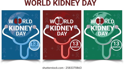 International kidney day. Flat illustration for campaign banner, greeting card, poster, flyer. Vector