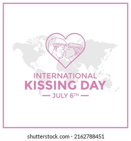 International Kissing day greetings vector.