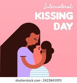 International Kissing Day Illustration Background. Kissing Day Banner Background