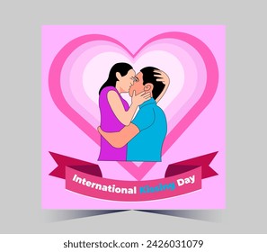 International Kissing Day on 06 July Banner Background