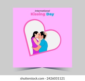 International Kissing Day on 06 July Banner Background