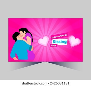International Kissing Day on 06 July Banner Background