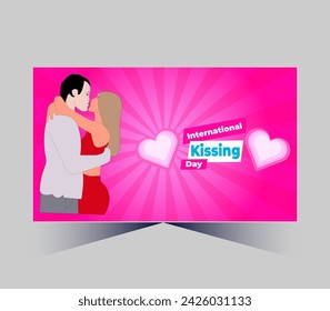 International Kissing Day on 06 July Banner Background