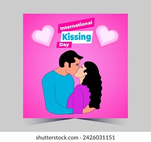 International Kissing Day on 06 July Banner Background