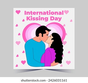 International Kissing Day on 06 July Banner Background