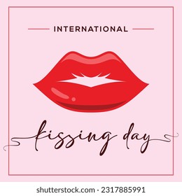 Día internacional de besos. afiche, banner, tarjeta de saludo, diseño de ilustración vectorial.