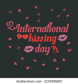 International kissing day vector design template