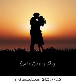 International kissing day vector. Kissing day vector. Happy kissing day. World kissing day.