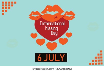 International kissing day vector template