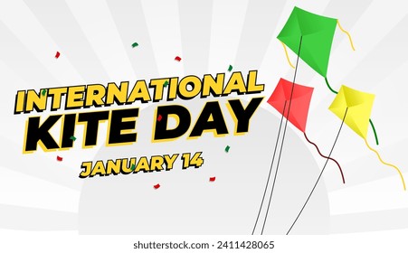 International kite day celebration. World kite day template.